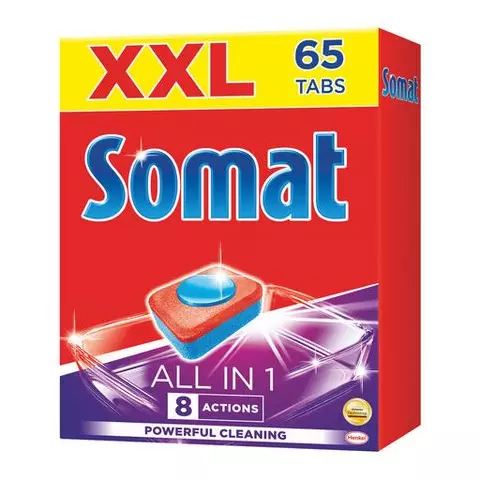 Таблетки для посудомоечных машин 65 шт. SOMAT "All-in-1"