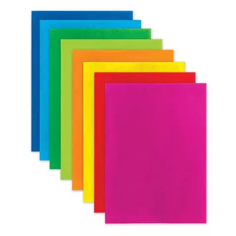 Цветной фетр для творчества А4 Остров cокровищ 8 листов 8 цветов толщина 2 мм. яркие цвета