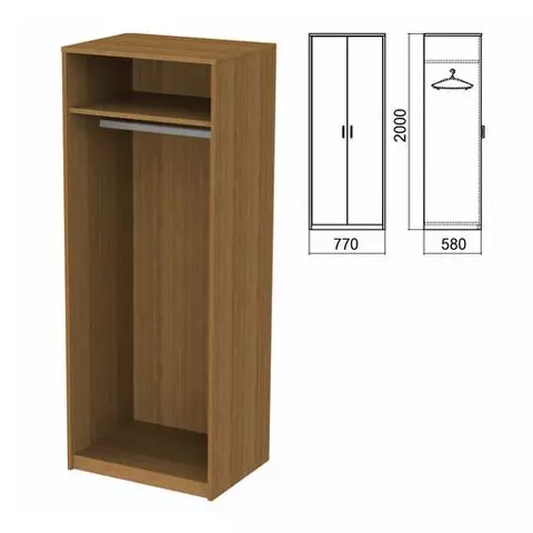 Шкаф (каркас) для одежды "Арго" 770х580х2000 мм. орех