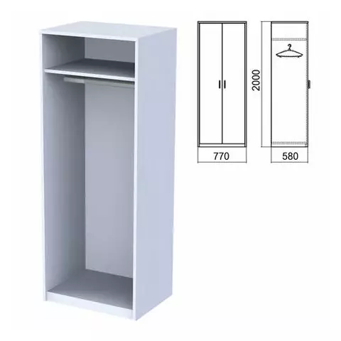 Шкаф (каркас) для одежды "Арго" 770х580х2000 мм. серый