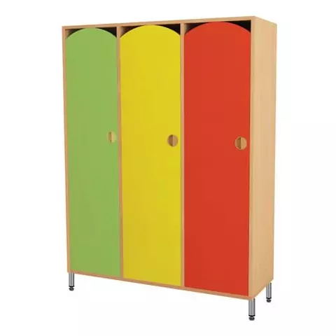 Шкаф для одежды детский 3 отделения 1080х340х1340 мм. бук бавария/цветной фасад