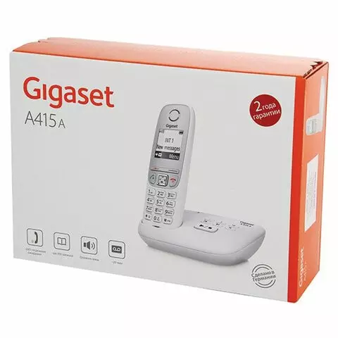 Радиотелефон Gigaset A415A память 100 номеров АОН повтор часы белый