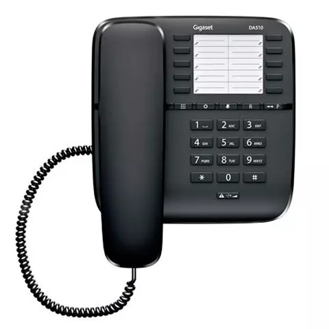 Телефон Gigaset DA510 память 20 номеров спикерфон тональный/импульсный режим повтор черный