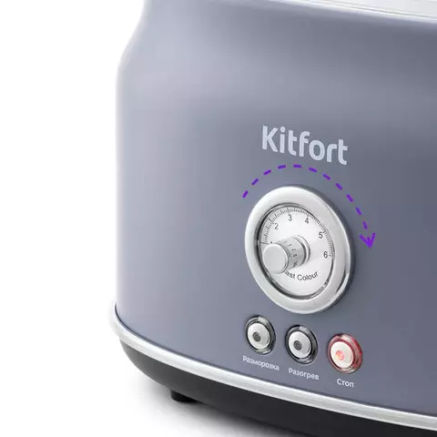 Тостер Kitfort KT-2038-3 815 Вт 2 тоста 6 режимов пластик/металл серый