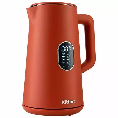 Чайник Kitfort КТ-6115-3 15 л. 1800 Вт закрытый нагревательный элемент ТЕРМОРЕГУЛЯТОР двойные стенки красный