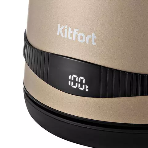 Чайник Kitfort КТ-6121-4 17 л. 2200 Вт закрытый нагревательный элемент LED-дисплей ТЕРМОРЕГУЛЯТОР сталь бежевый