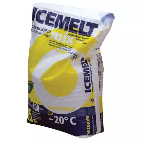 Реагент антигололедный 25 кг. ICEMELT Mix до -20С хлористый натрий мешок