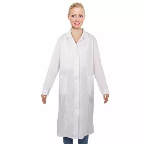 Халат медицинский женский белый тиси размер 48-50 рост 170-176 плотность ткани 120г./м2