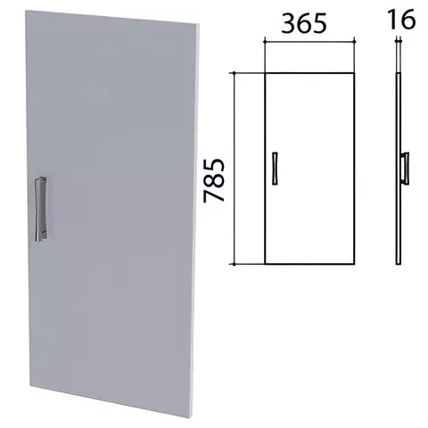 Дверь ЛДСП низкая "Монолит" 365х16х785 мм. цвет серый ДМ41.11