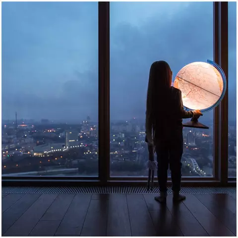 Глобус физико-политический Globen 21 см. с подсветкой на круглой подставке