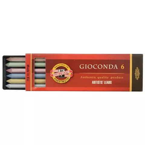 Грифели цветные для цанговых карандашей Koh-I-Noor "Gioconda" 56 мм. металлик ассорти 6 шт. пластик коробвый