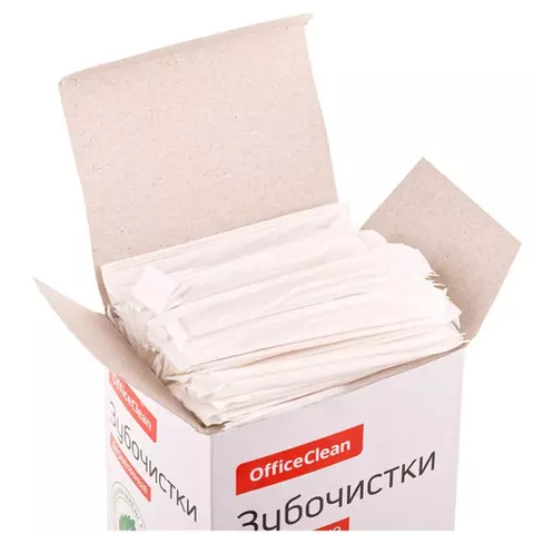 Зубочистки OfficeClean деревянные в индивидуальной бумажной упаковке 1000 шт.
