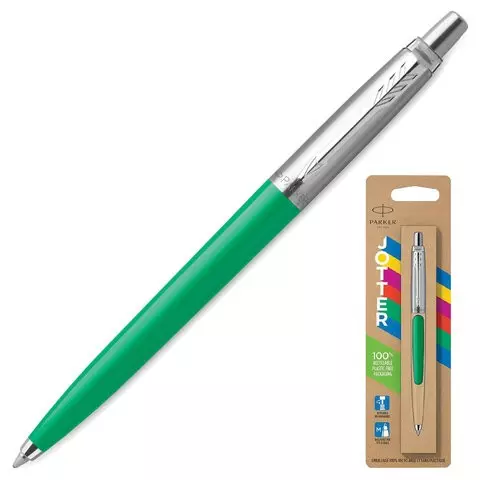 Ручка шариковая Parker "Jotter Orig Green" корпус зеленый нержавеющая сталь блистер синяя