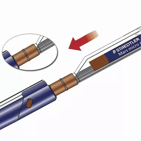 Грифели запасные 05 мм. HB STAEDTLER (Германия) комплект 12 шт. "Mars micro" 250 05-HB