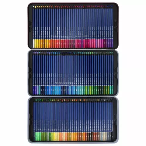 Карандаши художественные цветные акварельные 120 цветов 4 мм. металлический кейс Brauberg Art Premiere