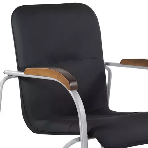 Кресло BRABIX "Samba CF-106 BOX-2" серый каркас накладки "орех" кожзам черный разобрано
