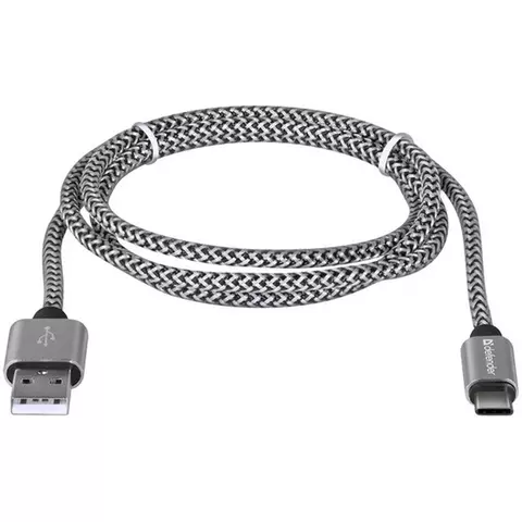 Кабель Defender USB09-03T PRO USB(AM) - C Type 2.1A output в оплетке 1m белый