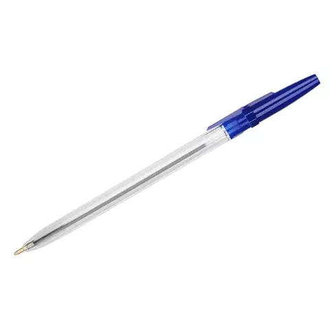 Ручка шариковая Стамм. "Офис" синяя 07-10 мм. тонированный корпус