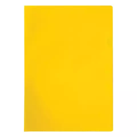 Папка-уголок OfficeSpace А4 100 мкм. пластик прозрачная желтая