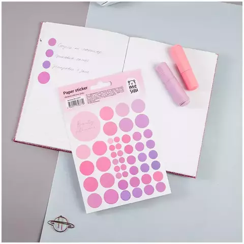 Наклейки бумажные Meshu "Beauty planner pink" 12*21 см. 47 наклеек
