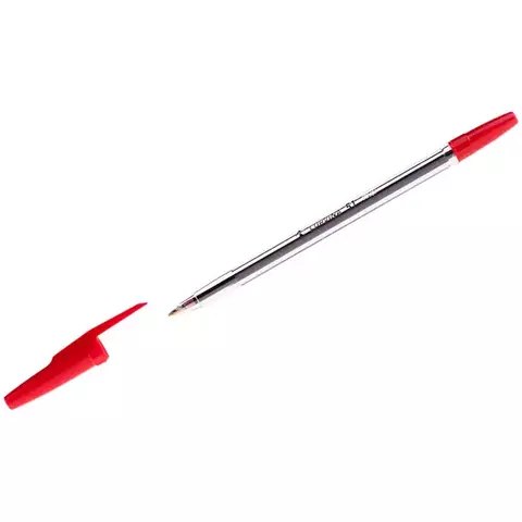 Ручка шариковая Corvina "51 Classic" красная 10 мм. прозрачный корпус