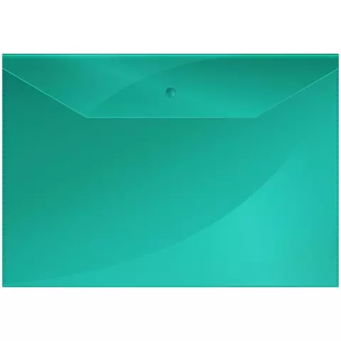 Папка-конверт на кнопке OfficeSpace А4 120 мкм. пластик зеленая