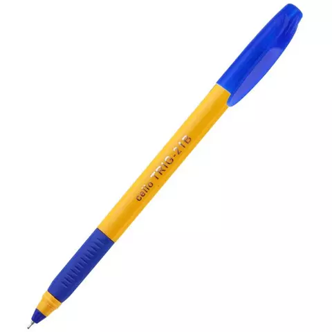 Ручка шариковая Cello "Tri-Grip yellow barrel" синяя 07 мм. грип штрих-код