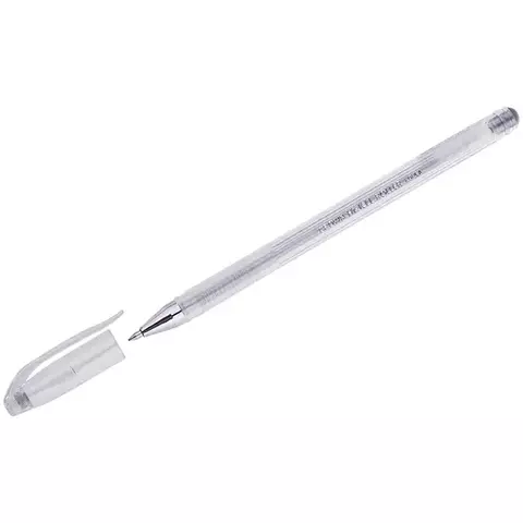 Ручка гелевая Crown "Hi-Jell Metallic" серебро металлик 07 мм.