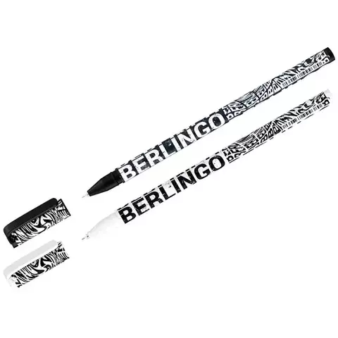 Ручка шариковая Berlingo "Monochrome" синяя 07 мм. рисунок на корпусе ассорти