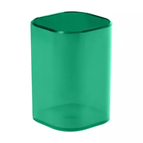 Подставка-стакан Стамм. "Фаворит" пластиковая квадратная тонированная зеленая