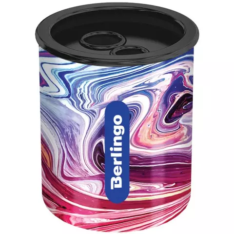 Точилка металлическая Berlingo "Liquid Wave" 2 отверстия с контейнером