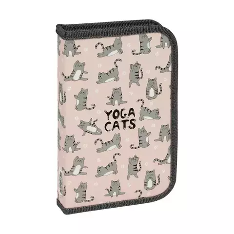 Пенал 1 отделение 190*115 ArtSpace "Yoga Cats" ламинированный картон софт-тач