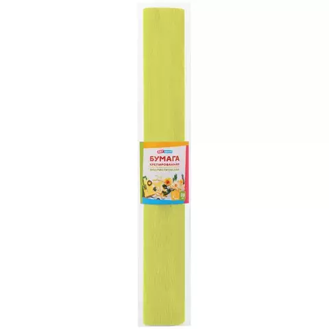 Бумага крепированная флористическая ArtSpace 50*250 см. 110г./м2 светло-желтая в пакете