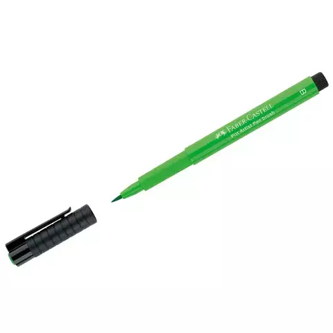 Ручка капиллярная Faber-Castell "Pitt Artist Pen Brush" цвет 112 зеленая листва пишущий узел "кисть"