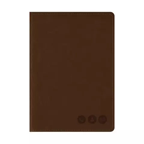 Телефонная книга А5 80 л. кожзам OfficeSpace "Nebraska" коричневый с вырубкой