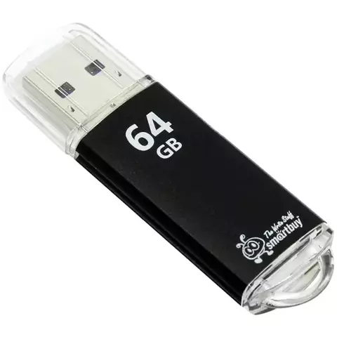 Память Smart Buy "V-Cut" 64GB USB 2.0 Flash Drive черный (металл. корпус )