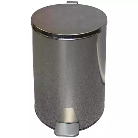 Ведро-контейнер для мусора (урна) Титан 20 л. с педалью круглое металл хром