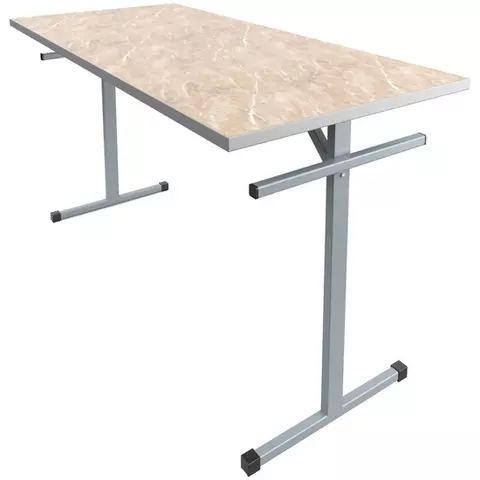 Стол обеденный под скамью Мета Мебель 6-местный 1500*700*760 каркас серый столешница ДСП/пластик мрамор