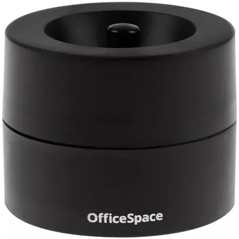 Скрепочница магнитная OfficeSpace без скрепок черная картонная коробка