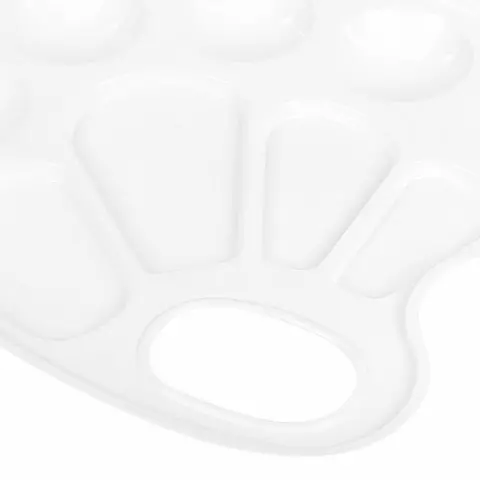 Палитра для рисования Пифагор "Эники-Беники" белая овальная 10 ячеек (6 ячеек для красок и 4 для смешивания)