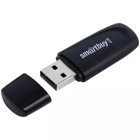 Флеш-диск 4 GB SMARTBUY Scout USB 2.0 черный