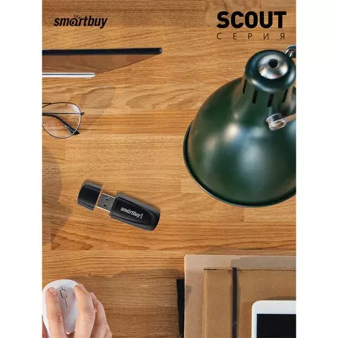 Флеш-диск 32 GB SMARTBUY Scout USB 2.0 черный