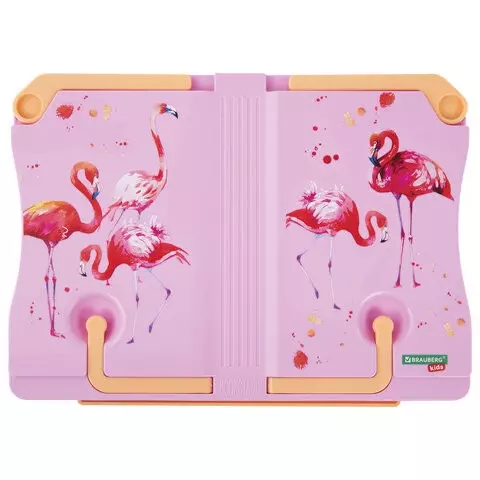 Подставка для книг и учебников Brauberg Kids "Flamingo" регулируемый угол наклона прочный ABS-пластик