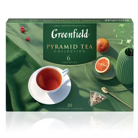 Чай GREENFIELD набор 30 пирамидок (6 сортов по 5 пирамидок) 56 г. картонная коробка