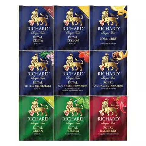 Чай RICHARD "Royal Selection Of Premium Teas" набор 9 видов ассорти 72 пакетика по 2 г