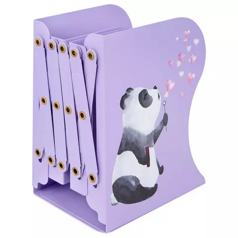 Подставка-держатель для книг и учебников Brauberg Kids "Panda" раздвижная металлическая