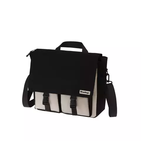 Рюкзак-сумка Berlingo "Square black" 33*29*12 см. 1 отделение 4 кармана уплотненная спинка