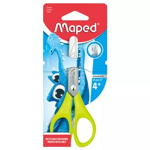 Ножницы MAPED "Essentials" 130 мм. закругленные лезвия ассорти