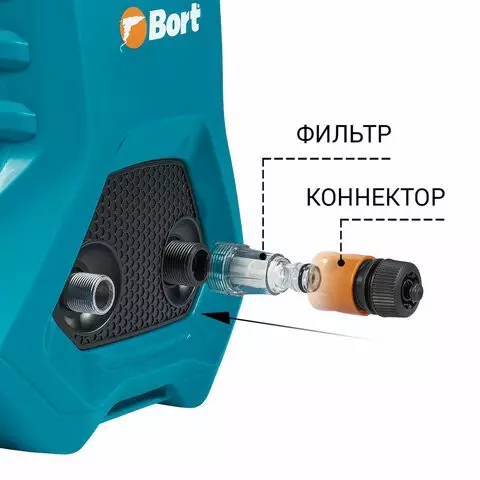 Минимойка BORT BHR-2000M-PRO мощность 2 кВт давление 150 бар шланг 8 м.