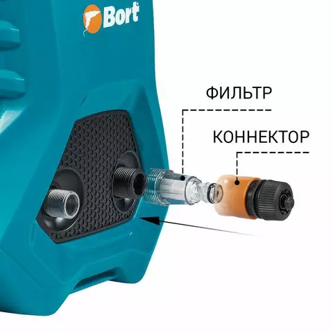Минимойка BORT BHR-2300-PRO мощность 23 кВт давление 170 бар шланг 8 м.